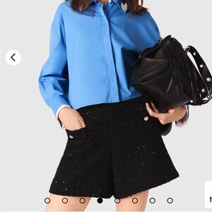 Maje Black High Waist Shorts